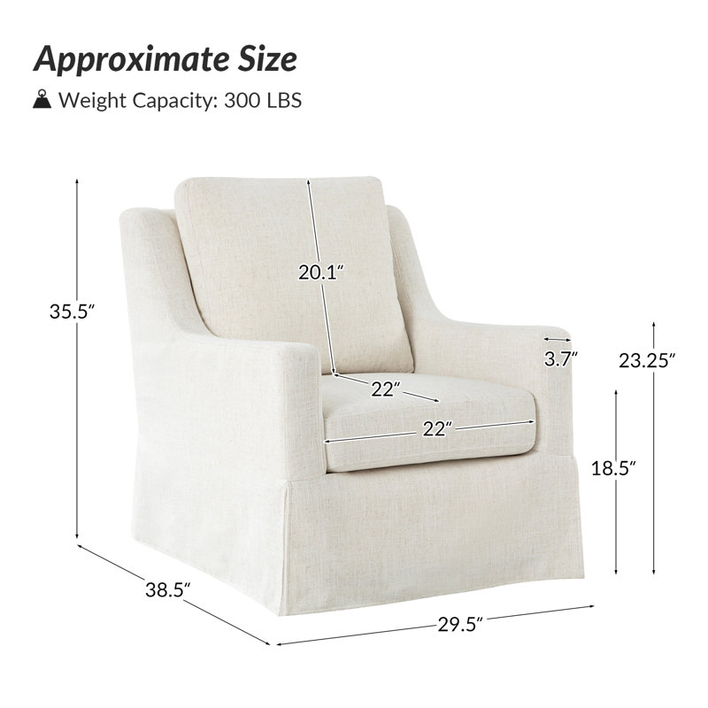 Wimberly 29.5" W Polyester Swivel Rocking Armchair (Set of 2) , Ivory Polyester