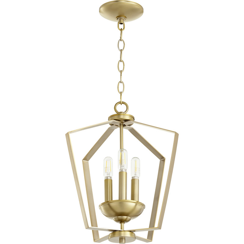 Derrico 3 - Light Lantern Pendant, Aged Brass