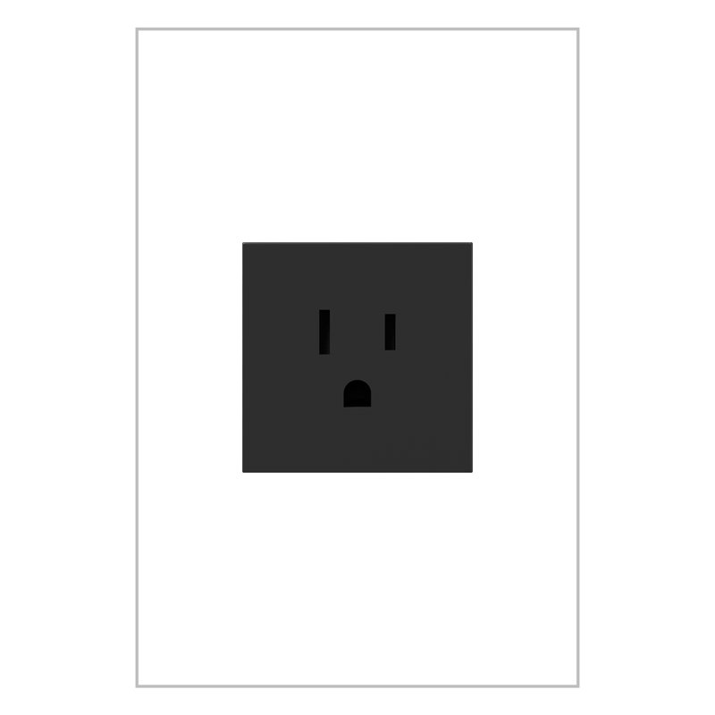 Legrand Adorne 15 Amp Single Tamper-resistant Outlet, Graphite, Graphite