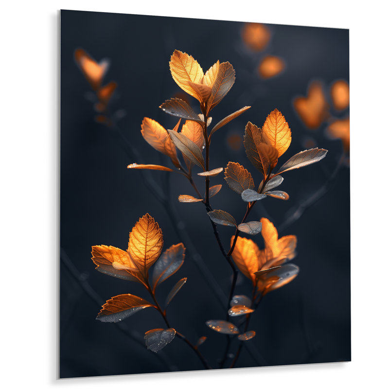 Eucalyptus doré Golden Hour Glow - Décoration murale plantes, Métal métal, H 40 po x l 30 po x P 1,5 po