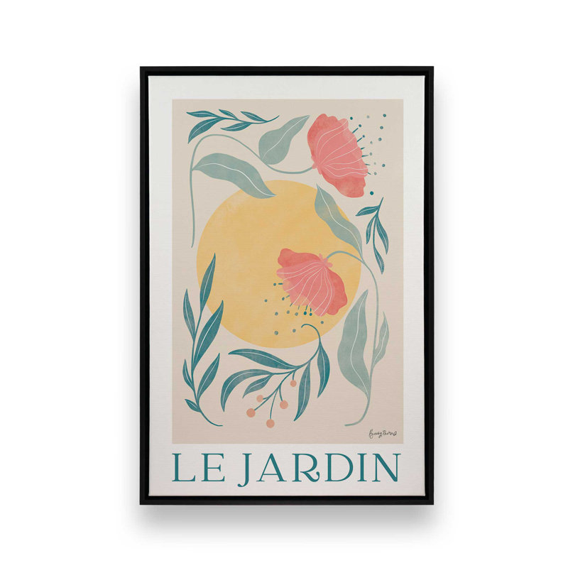 Sunlit Garden, reproduction sur toile, Cadre flottant noir satiné, H 48,75 po x l 32,75 po