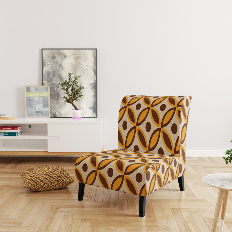 Retro Ornamental Design V - Mid-Century Upholstered Slipper Chair
