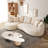 122.8'' 3-Seat Sherpa Fabric Sofa with Toss Pillows - Sturdy Solid Wood Frame for Living Rooms and Family Spaces-1363081551-1363187681