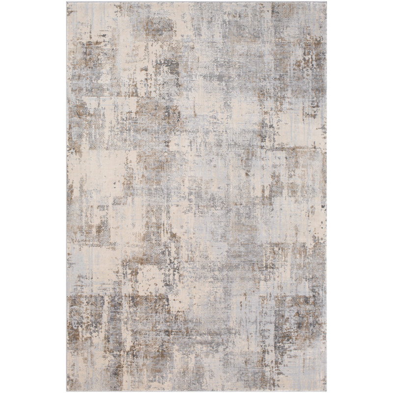 Tapis beige à motif abstrait Hobert, Rectangle 2 pi x 3 pi