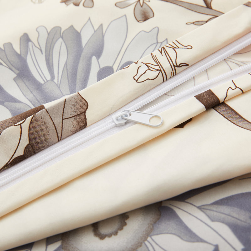 Ensemble de draps-housse de couette en bambou imprimé, Housse de couette très grand et 2 taies d'oreille