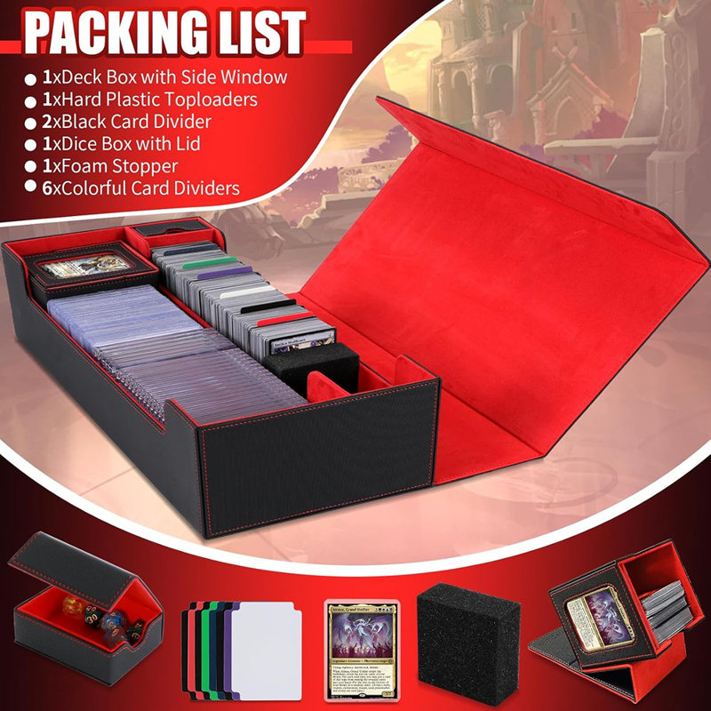Trading Card Storage Box, 2200+ MTG Deck Box Magnetic Cl...