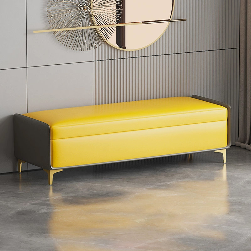 Banc avec revêtement, Jaune, 15.75" H x 62.99" W x 15.75" D