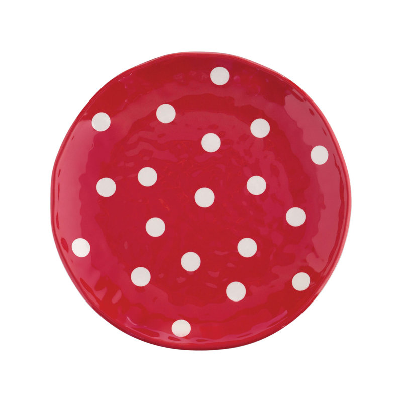 Red Polka Dot, 6" Melamine Plate S12