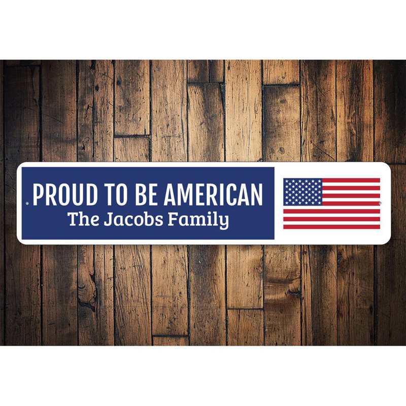 Plaque Proud American, H 6 po x l 24 po x P 0,063 po
