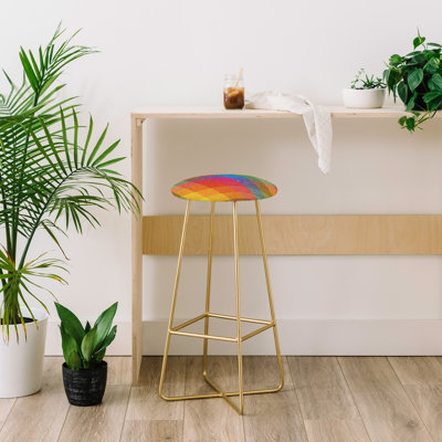 Upholstered Counter Stool with Metal Frame