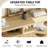 65.8" Fluted sideboard Adjustable 3-Tier with Fluted Doors and Gold Handle for Kitchen, Entryway, Dining Room-1109426865