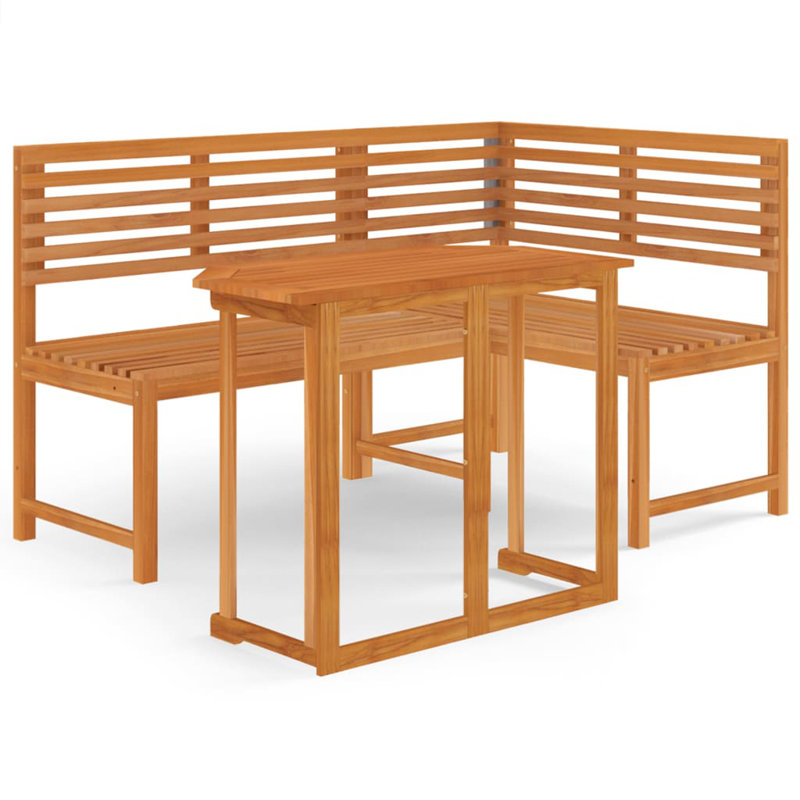  Bistro Set Brown Solid Acacia Wood