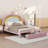 Upholstered Rainbow Design Bed With Storage Drawer, No Box-Spring Needed