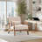 Hertford 26" Wide Mid Century Upholstered Solid Wood Accent Chair with an Extra Pillow-88837588
