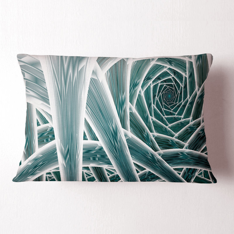 Fractal Endless Tunnel - Coussin imprimé abstrait, Bleu