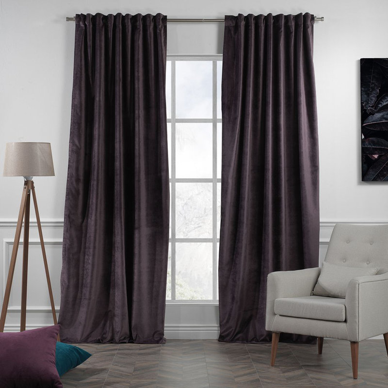 Panneau simple décoratif extra large en velours mat sur mesure, 25 byzantin foncé, L 52 po x L 288 po