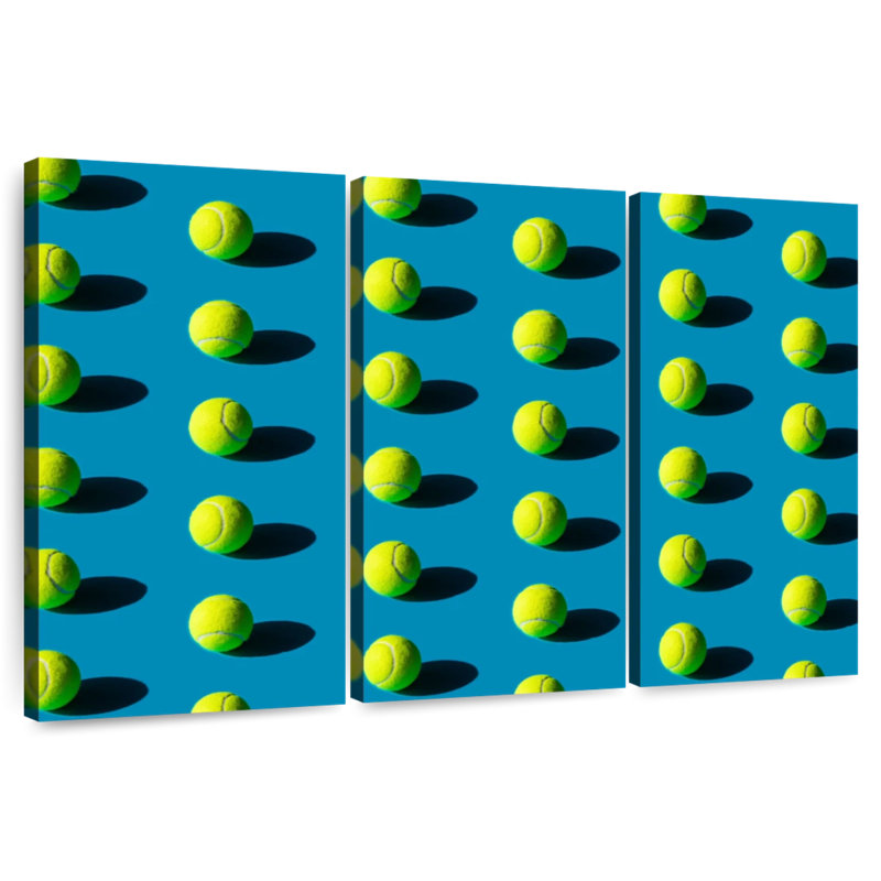 Motif de balle de tennis vert Sireci, H 28 po x l 45 po