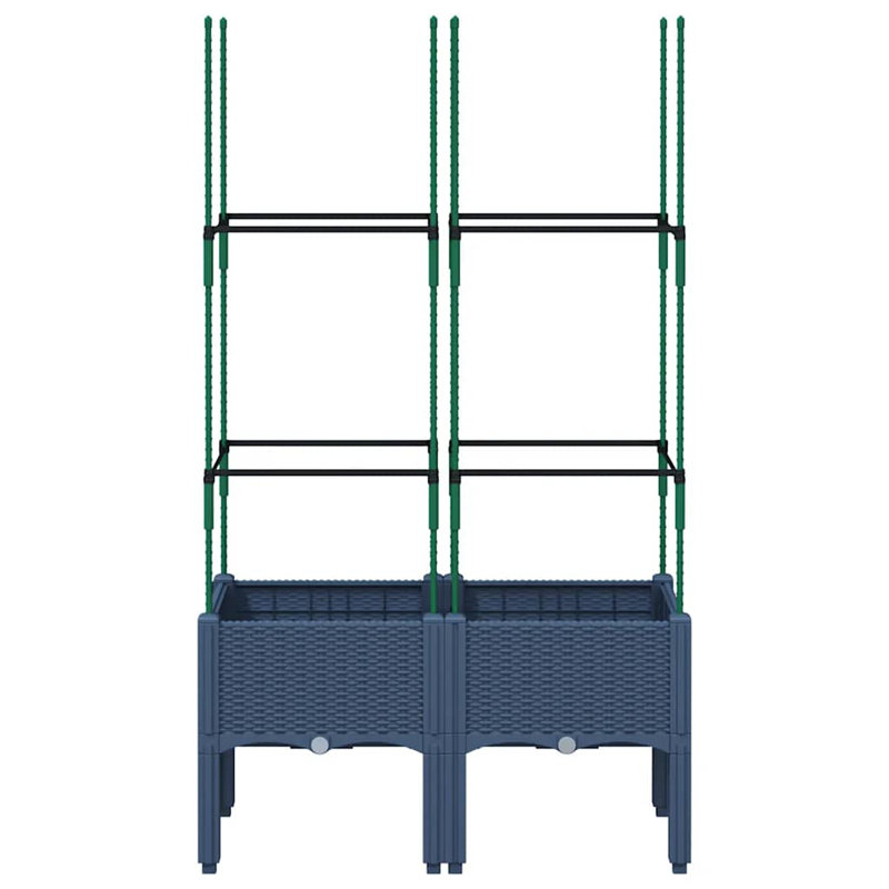 Akheel Elevated Planter, Blue Grey