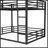 Metal Queen Over Queen Bunk Bed For Teens And Adults, Space-Saving Design With Noise Reduction And No Box Spring Needed, Black
