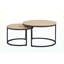 Ensemble de tables basses gigognes rondes 31,5 po 2 pièces, finition bois de chêne naturel, industriel moderne