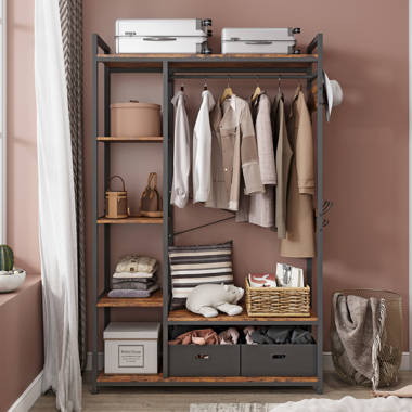 Tribesigns L-Shaped Freestanding Closet Organizer with Shoe Bench