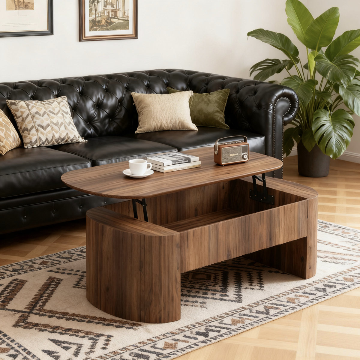 Latitude Run® 47-Inch Lift Top Coffee Table With Hidden Compartment And ...