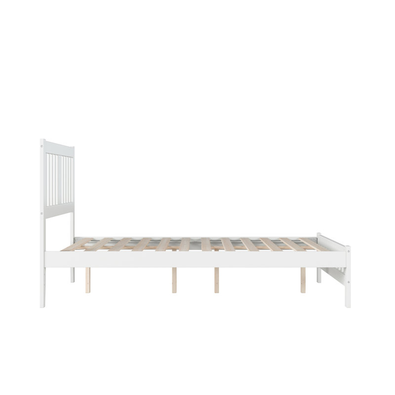Lit en bois massif Jordon, Blanc, Complète