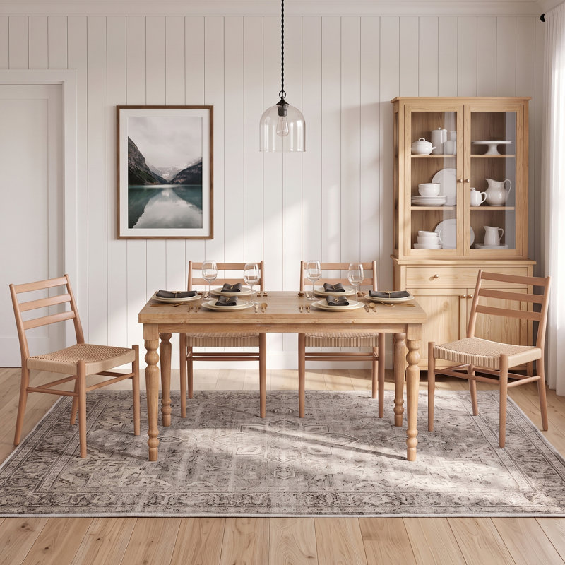 Anistyn 63" Solid Wood Dining Table, Natural