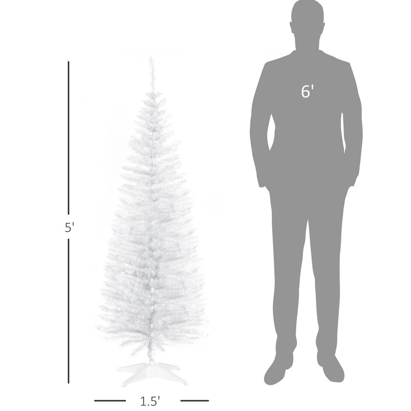 Arbre de Noël artificiel, arbre de Noël mince avec 390 branches réalistes et support en plastique, 4.11'