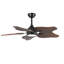 Ventilateur de plafond en bois d'acacia de 44 pouces avec DEL à spectre complet à intensité variable et télécommande pour les grands espaces de vie, style rustique moderne