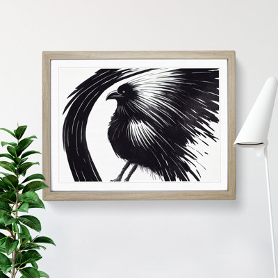 Unique Raven Bird Abstract - Framed Print