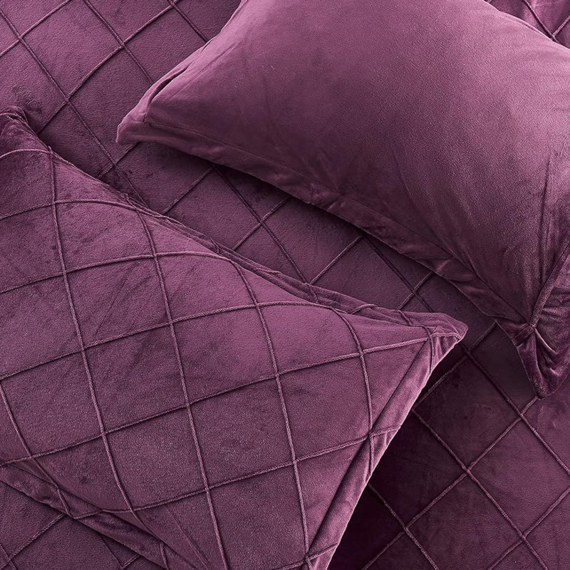 Ensemble de housse de couette Treselle, Housse de couette pour très grand lit et 2 très, Merlot