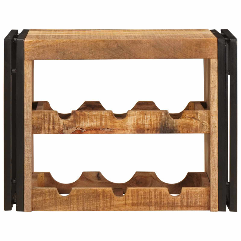 Solid Wood Open Shelving Wine Bottle Rack Brown, Light Brown, 33cm H x 60cm W x 45cm D