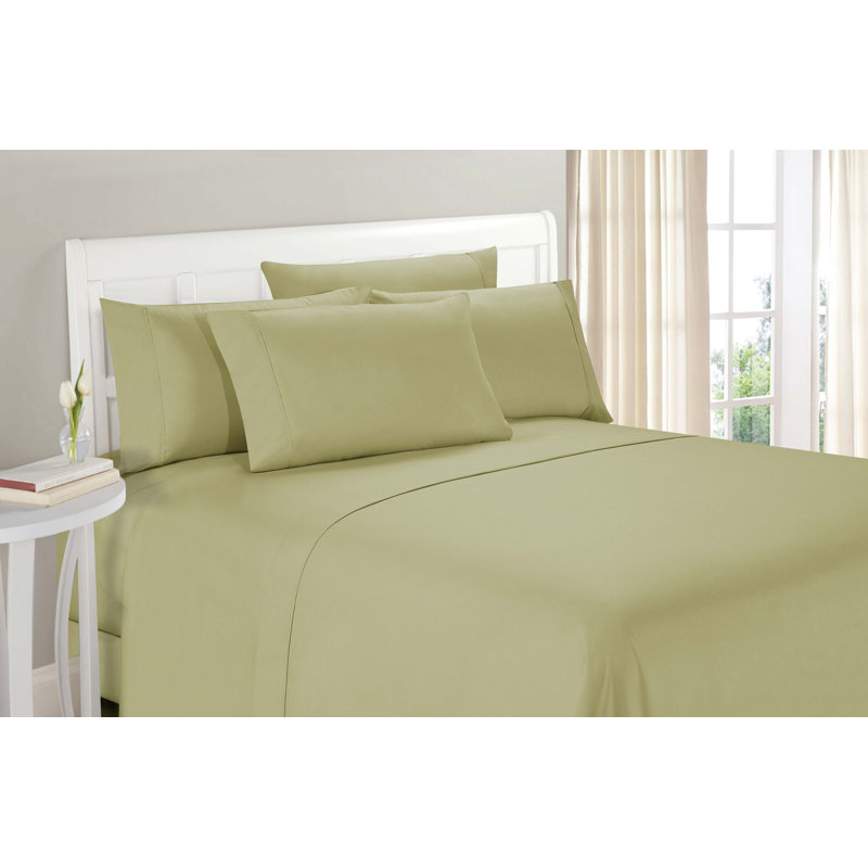 Sage Twin XL Solid Polyester Microfiber Sheet Set