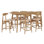 Gallman 7-Piece Rectangular Dining Set with Upholstered Chairs