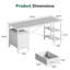 Metal Base Computer Desk,Gaming Desk with 3 Fabric Drawers & Storage Shelves, Writing Work Study Desk for Home Office Bedroom, Modern Simple Student PC Desks Table-260073463-260073468