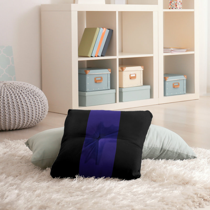 Coussin de sol touffeté baltimore, 30 po x 30 po, Noir / Mauve