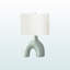 Lampe de table standard en céramique verte et abat-jour Eris, H 25,12 po x l 16,23 po x P 10,7 po