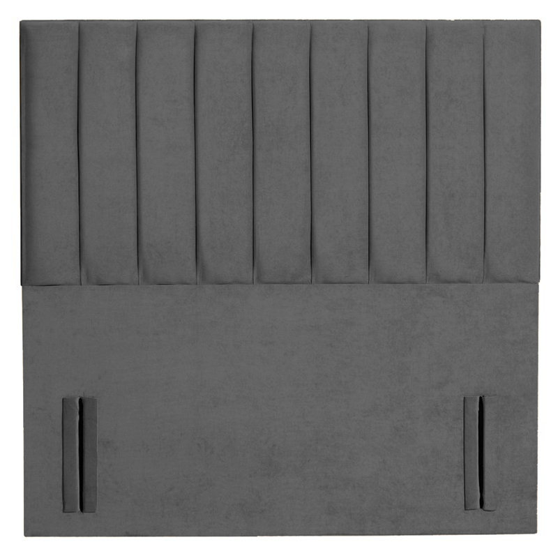 Upholstered Velvet Headboard, Small Double (4'), Grey