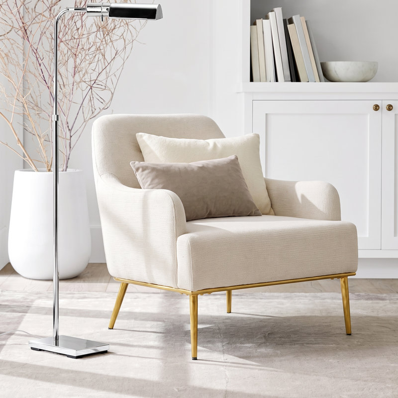 Fauteuil d'appoint Virelli Modern Chenille, Beige
