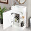 Meuble-lavabo moderne en céramique avec meuble-lavabo et armoire de rangement gris 18,6 po Macaire-121112170