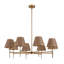 Luminaire suspendu en fer 8 rotin