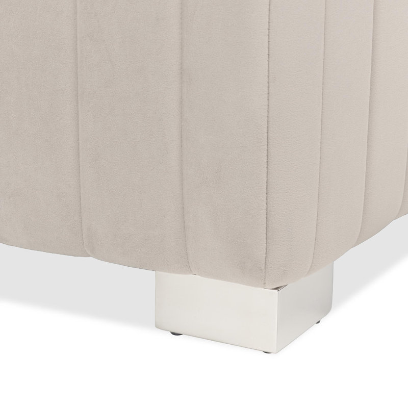 Banc décoratif en velours Amaryllis - Taupe