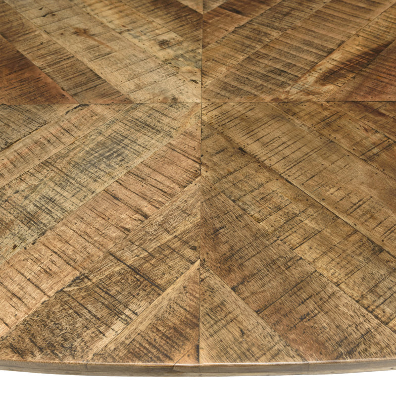 Grenville Solid Wood Top Metal Base Dining Table