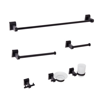 6-Piece Bathroom Hardware Set TALARA with Towel Bars and Hooks