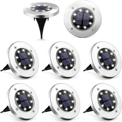 White Low Voltage Solar Powered Integrated LED Metal Pathway Light Pack