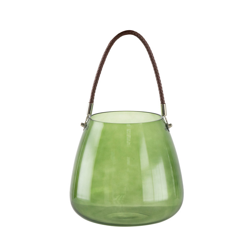 Glass Table Vase, 8.1" H x 8.7" W x 8.7" D