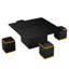 Table basse à plateau relevable avec 4 tabourets de rangement-626152142