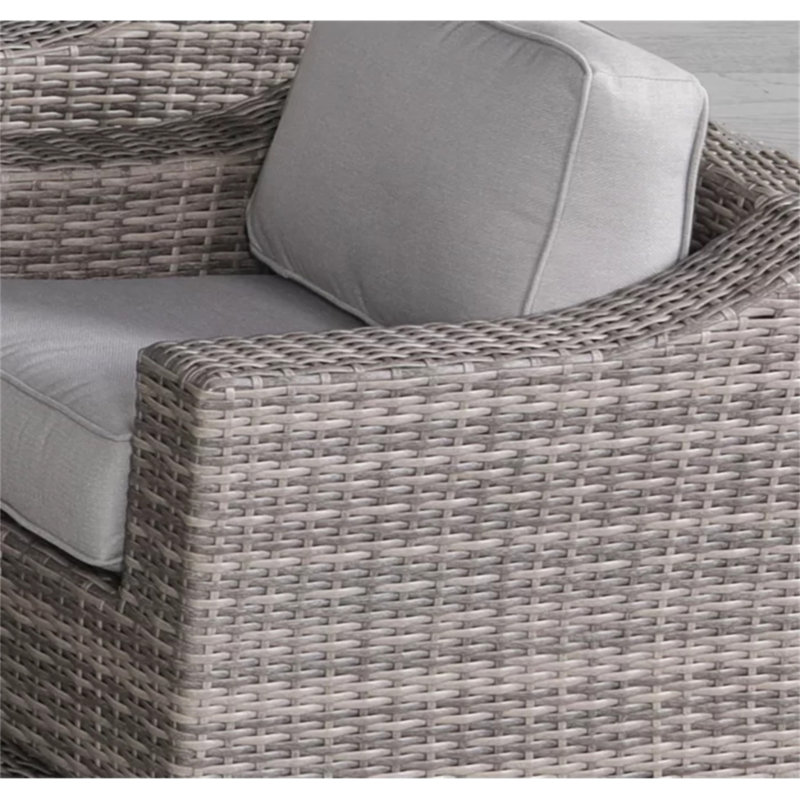 Élégante chaise de patio pivotante entièrement assemblée avec coussins luxueux - parfaite pour la détente en plein air (excluant la table)