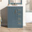 Meuble-lavabo 24 po avec lavabo intégré en céramique, meuble-lavabo simple avec 1 porte et 3 tiroirs pour salle de bain petite et moyenne, bleu-349042834